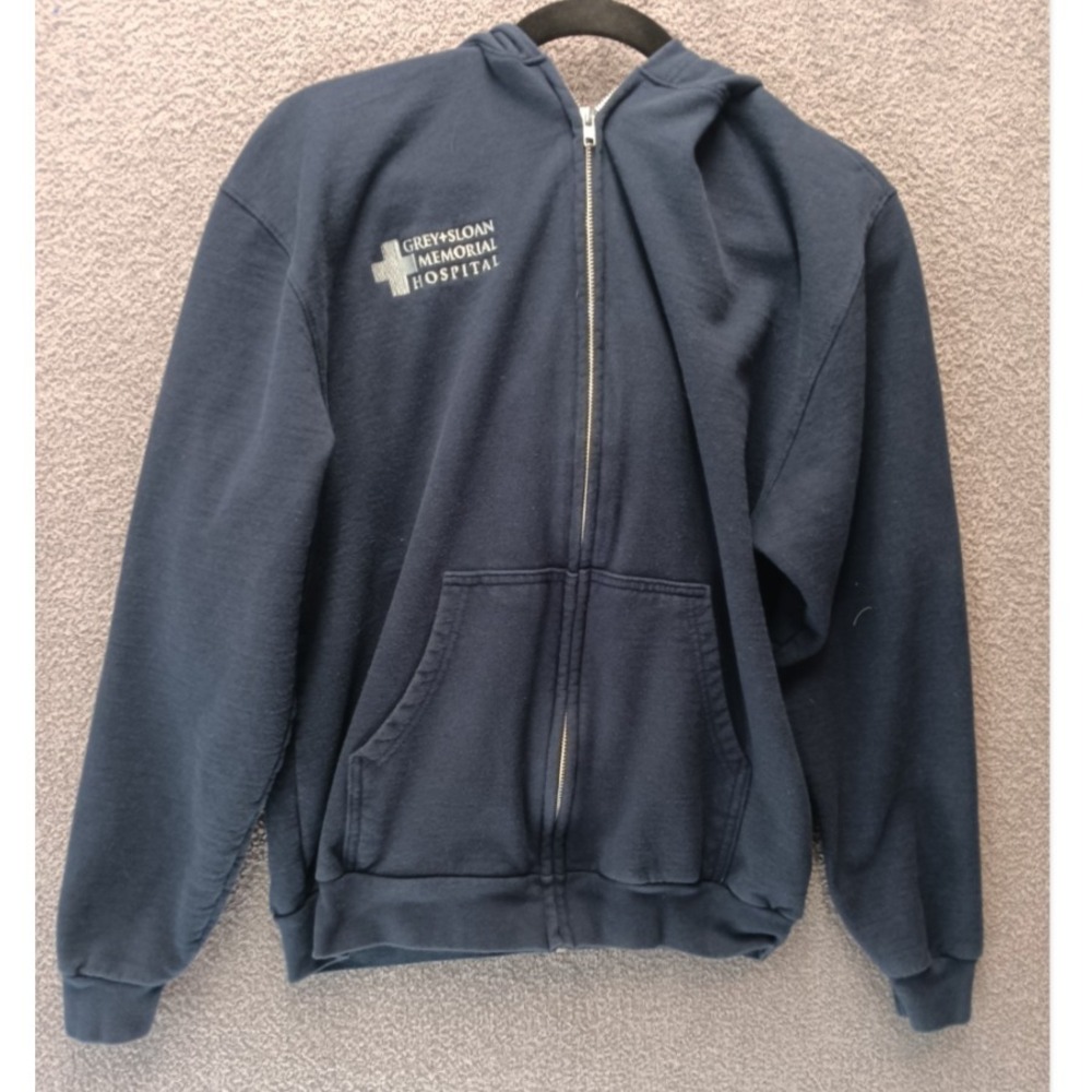 Greys Anatomy Grey Sloan Hospital Hoodie Zip Sweatshirt M TV Show Unisex